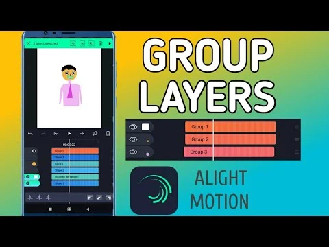How do group layers in Alight Motion